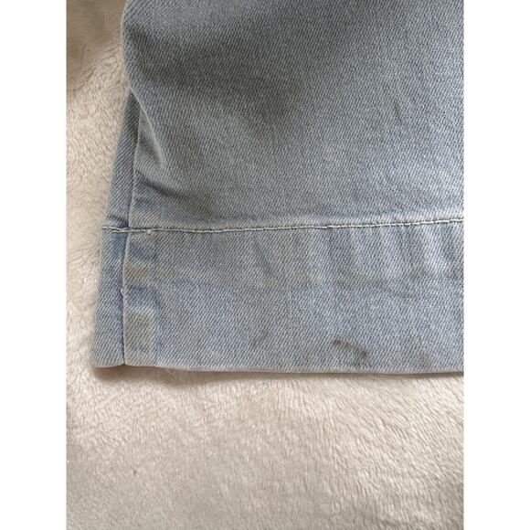Avec Les Filles Womens Jumpsuit Denim Wide Leg Light Wash Belt Retro 70s Sz 29 - Picture 15 of 15